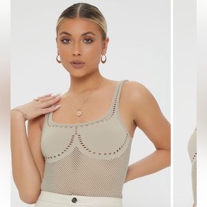Open Knit Tank Bodysuit Size S/M